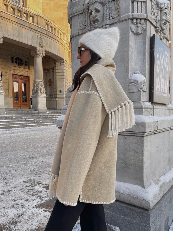 Mara™ - Cappotto Elegante in Lana con Sciarpa Invernale