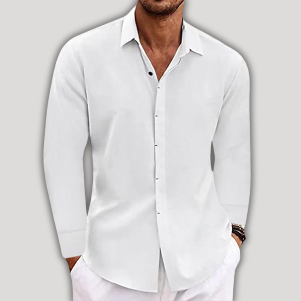 Alessandro™ - Camicia in Lino a Maniche Lunghe