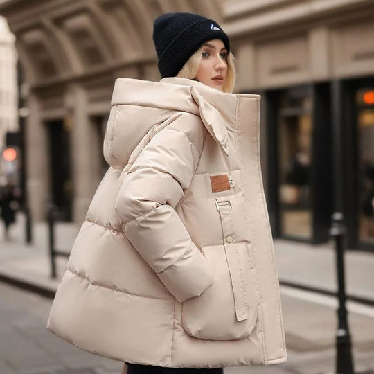 Blue Trio Tuscan Women's Stand Collar Padded Jacket