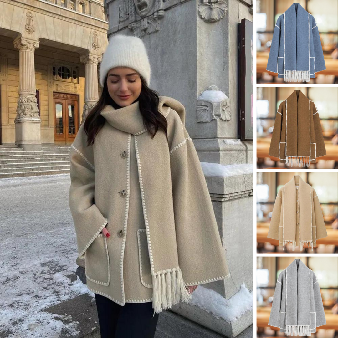 Mara™ - Cappotto Elegante in Lana con Sciarpa Invernale