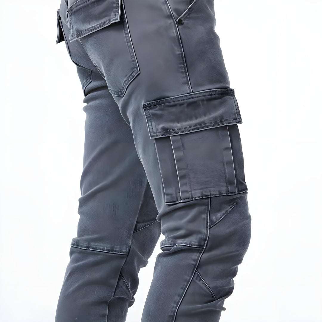 Pantaloni Cargo in Denim Elasticizzato