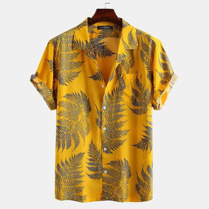 Sergio™ - Camicia con stampa foglie tropicali