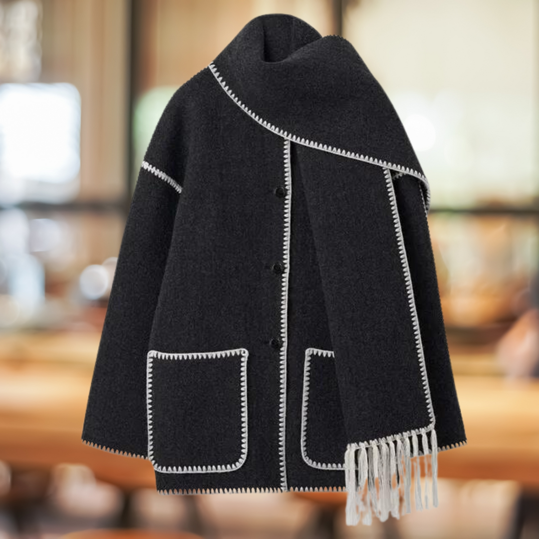 Mara™ - Cappotto Elegante in Lana con Sciarpa Invernale