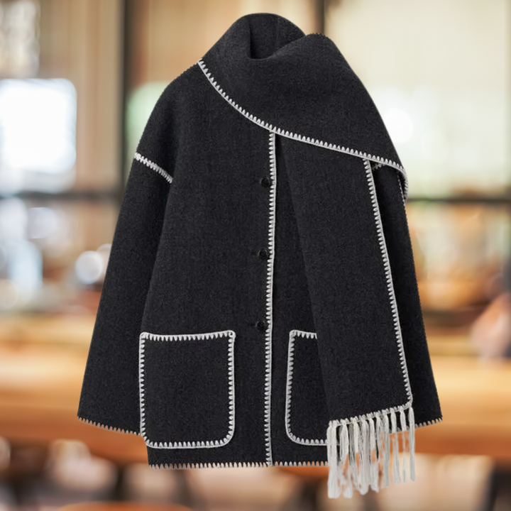 Mara™ - Cappotto Elegante in Lana con Sciarpa Invernale