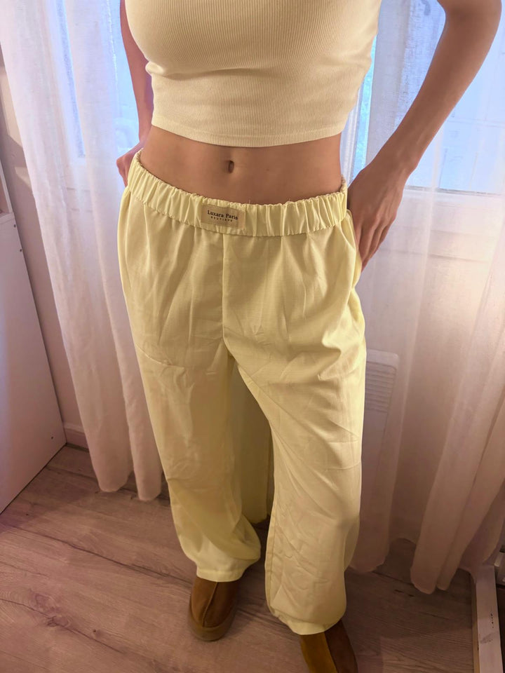 Anna™ - Pantaloni a Vita Alta in Cotone Lilla