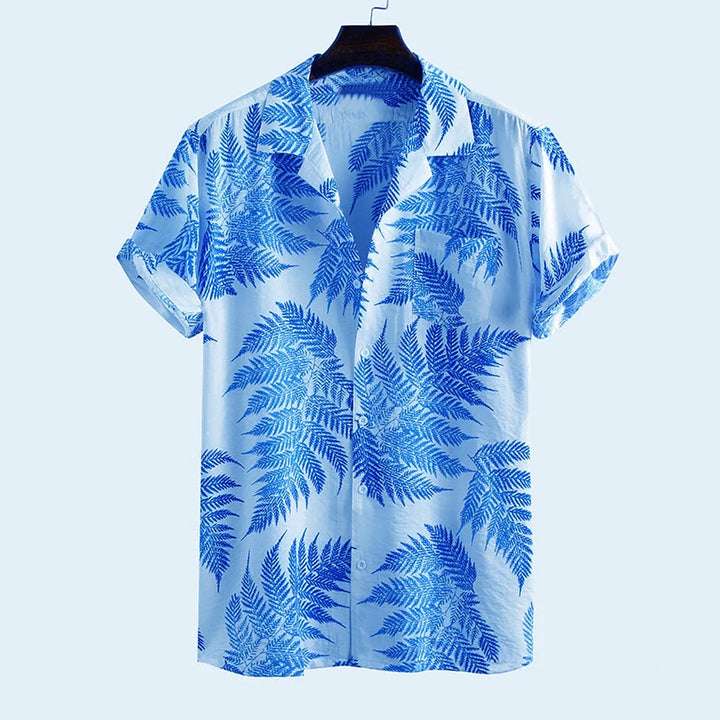 Sergio™ - Camicia con stampa foglie tropicali