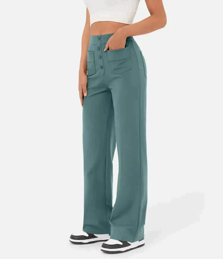 Sara™ - Pantaloni Chic a Vita Alta in Cotone