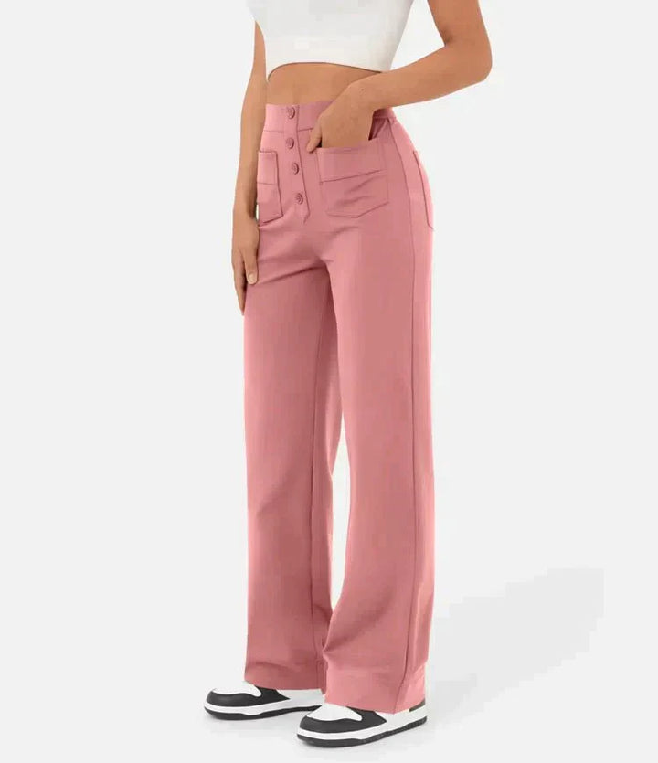 Sara™ - Pantaloni Chic a Vita Alta in Cotone