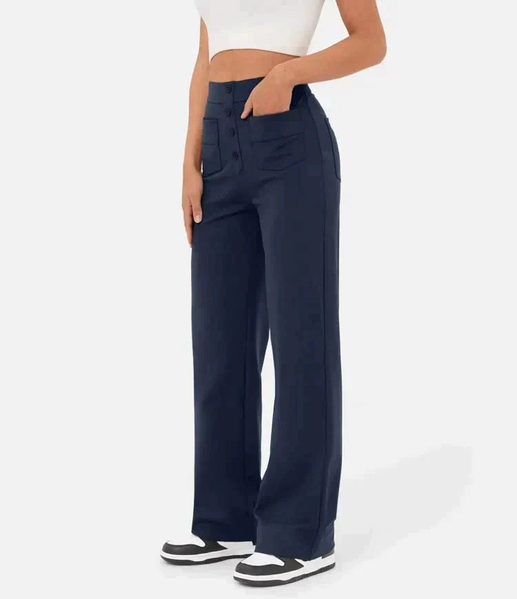 Sara™ - Pantaloni Chic a Vita Alta in Cotone