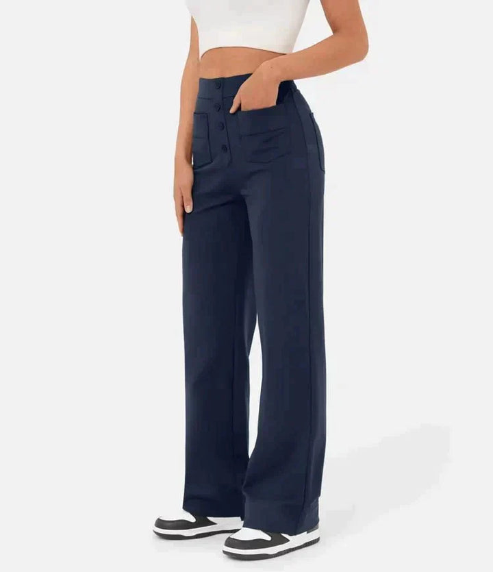 Sara™ - Pantaloni Chic a Vita Alta in Cotone